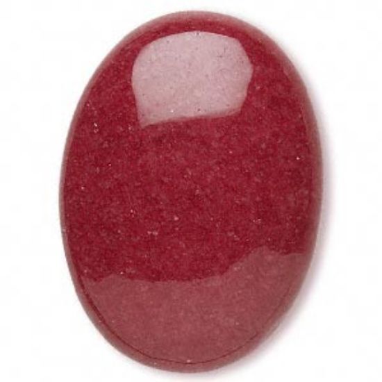 Picture of Cabochon mountain "jade" (dyed) red 30x22mm oval x1