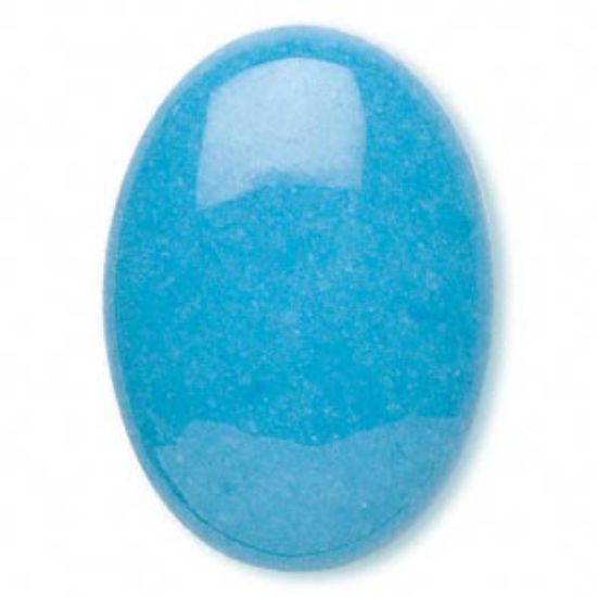 Picture of Cabochon Mountain "Jade" (dyed) Oval 25x18mm Turquoise Blue x1
