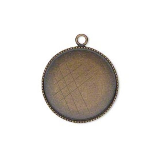 Picture of Pendant Setting 20mm round Antiqued Brass x1