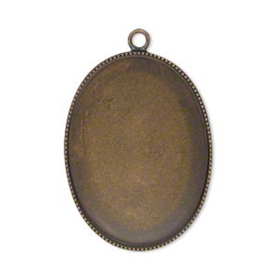 Picture of Pendant setting 30x23mm oval Antiqued Brass x1