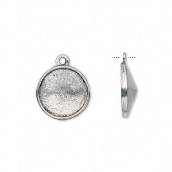 Picture of Drop setting 12mm rivoli Antiqued Pewter x1