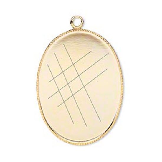 Picture of Pendant Setting 30x22mm oval Gold Plate x1
