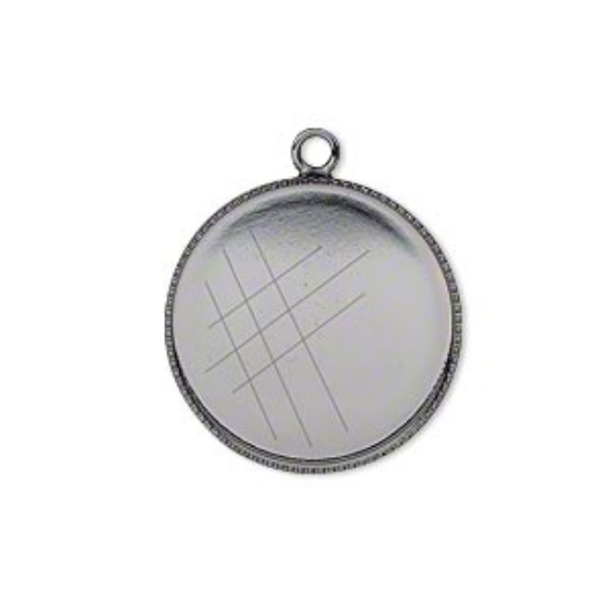 Picture of Pendant setting 20mm round Gunmetal x1