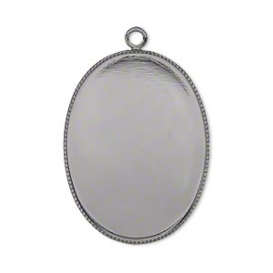 Picture of Pendant Setting 30x22mm oval Gunmetal x1