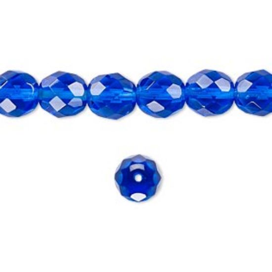 Picture of Fire-Polished facet bead 8mm Light Cobalt x20