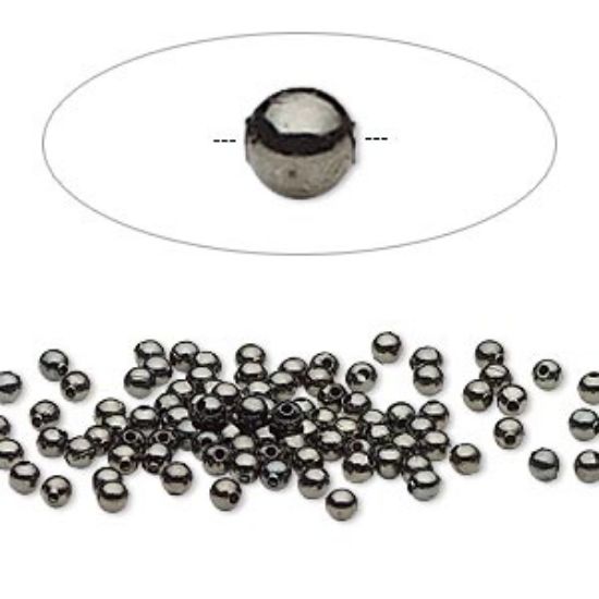 Picture of Bead 2.5mm Gunmetal x100