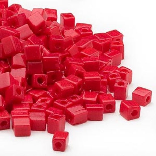 Picture of Miyuki Cubes 4mm SB4-407 Opaque Red x10g