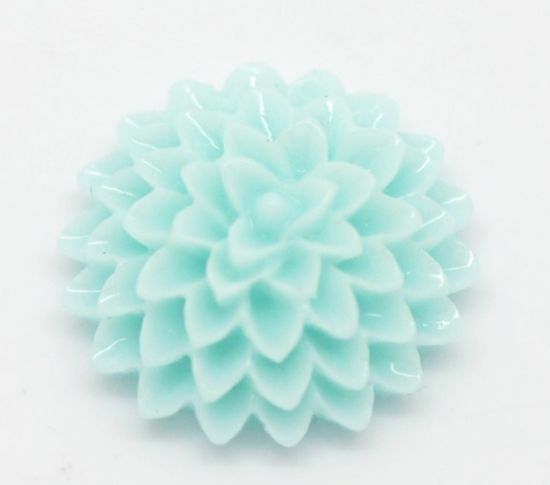 Picture of Cabochon resin Flower 15mm Sky Blue x10