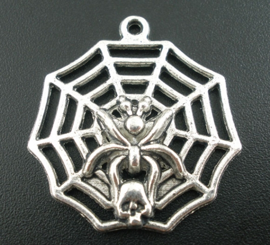 Picture of Charm Gothic Cobweb 30x32mm Antique Silver x1