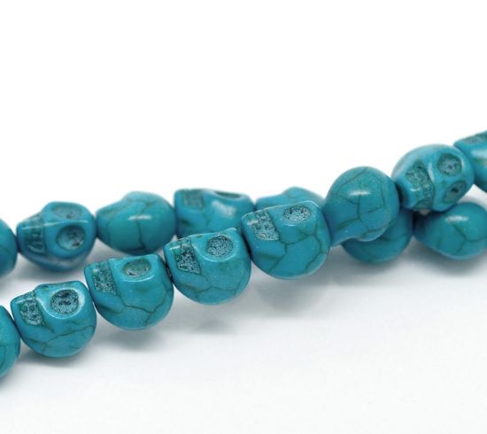 Picture of Howlite (dyed) Skull 10x8mm Turquoise x10