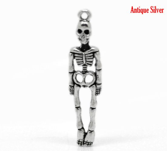 Picture of Charm Skeleton 39x9mm Antique Silver x1