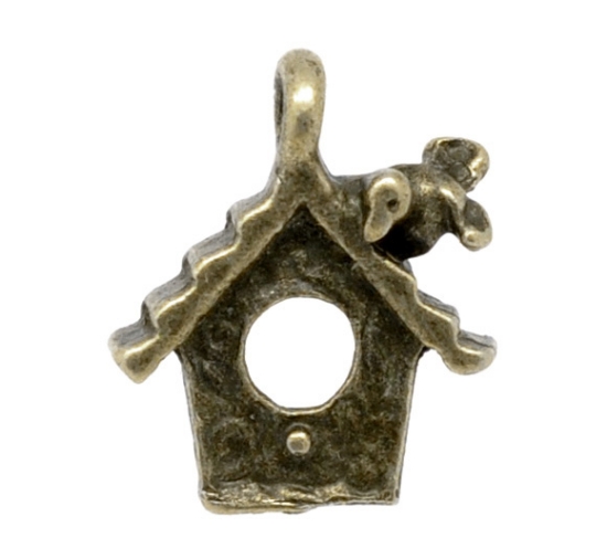 Picture of Charm Bird House 15x13mm Bronze x10