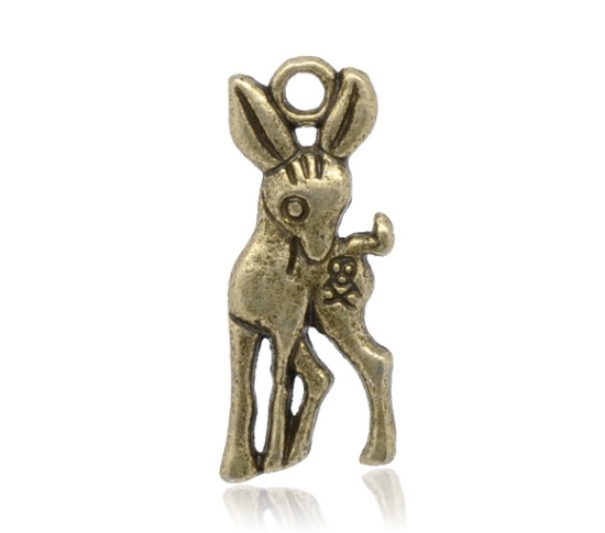 Picture of Charm Deer 19x8mm Bronze x10