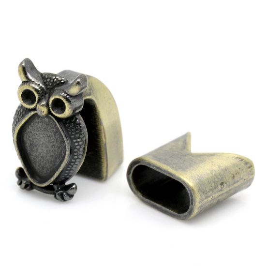 Picture of Clasp Hook 10x5mm Owl with slider Bronze x1