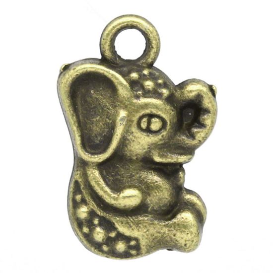 Picture of Charm Elephant 17x11mm Bronze x5