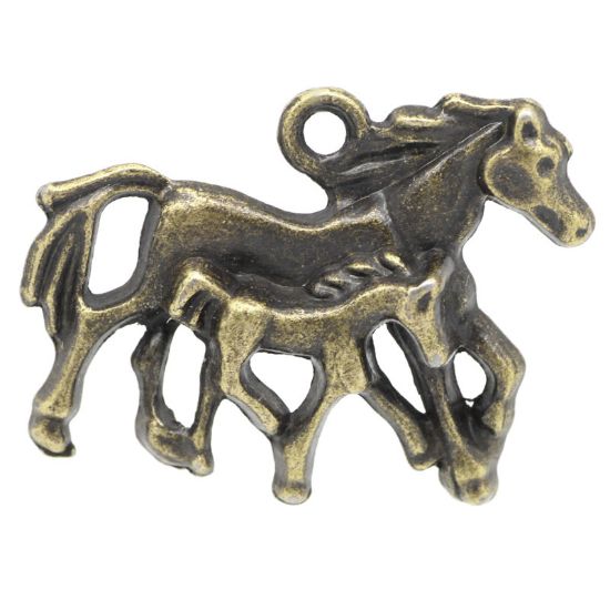Picture of Charm Horse 28x22 mm Antique Bronze x5