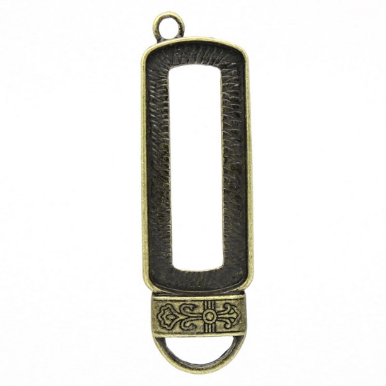 Picture of Pendant setting 42x17mm rectangle Bronze x1