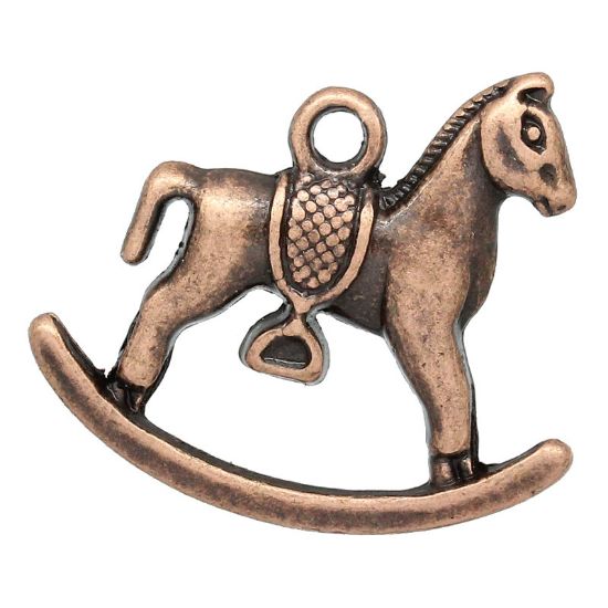 Picture of Charm Rocking Horse 22x20mm Antiqued Copper x5