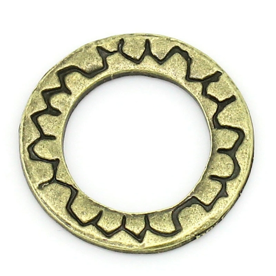 Picture of Component Ring 21mm with Flower Pattern Bronze x10