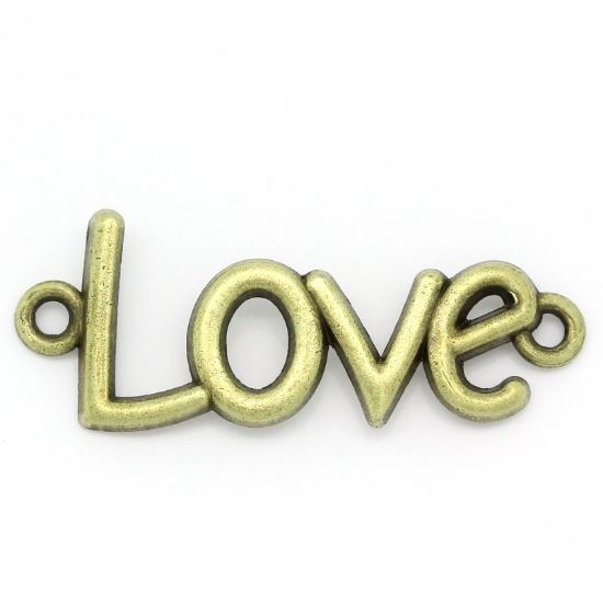 Picture of Connector "Love" shape 40x16 mm Bronze x1