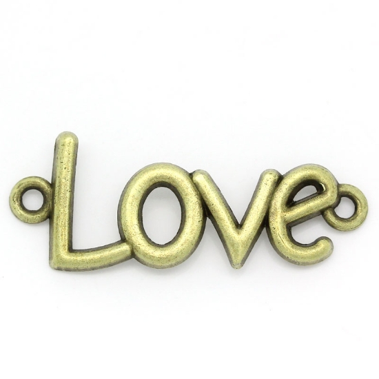 Picture of Connector "Love" shape 40x16 mm Bronze x4