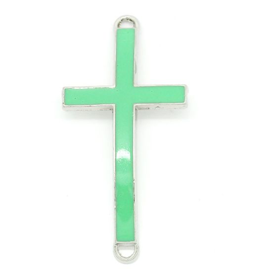 Picture of Spacer Enamel Cross 46x23mm Light Green x1