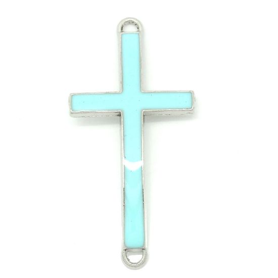 Picture of Spacer Enamel Cross 46x23mm Light Blue x1