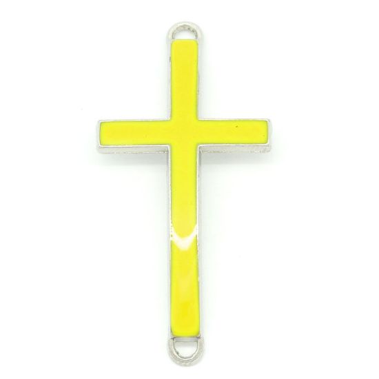Picture of Spacer Enamel Cross 46x23mm Yellow x1