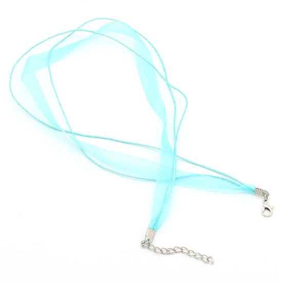 Picture of Organza Necklace with lobster clasp 43cm Blue x1