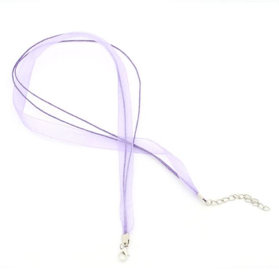 Picture of Organza Necklace with lobster clasp 43cm Purple x1