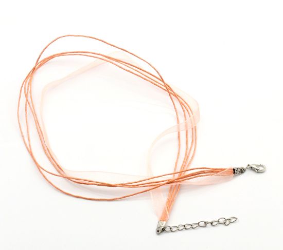 Picture of Organza Necklace with lobster clasp 43cm Peach x1