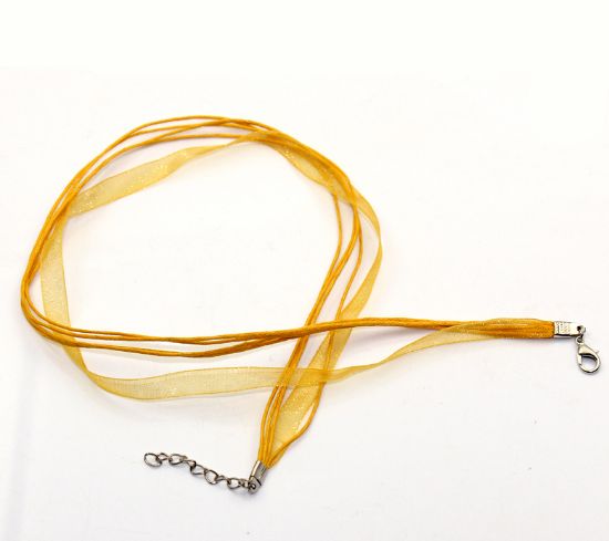 Picture of Organza Necklace with lobster clasp 43cm Yellow x1