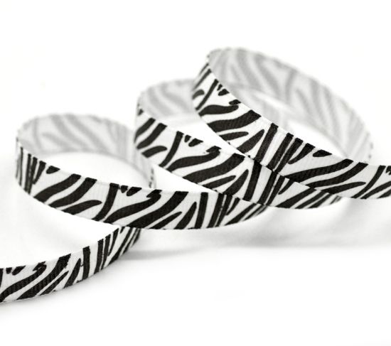 Picture of Ribbon 10mm "Zebra Stripe" x9m