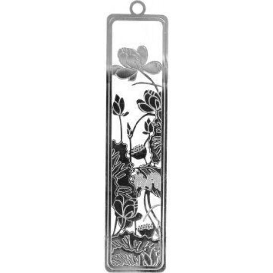 Picture of Filigree Rectangle with Japanese motive 85x25mm Silver x1