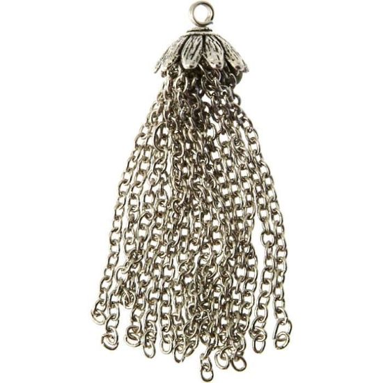 Picture of Tassel 60x15mm Antiqued Silver x1