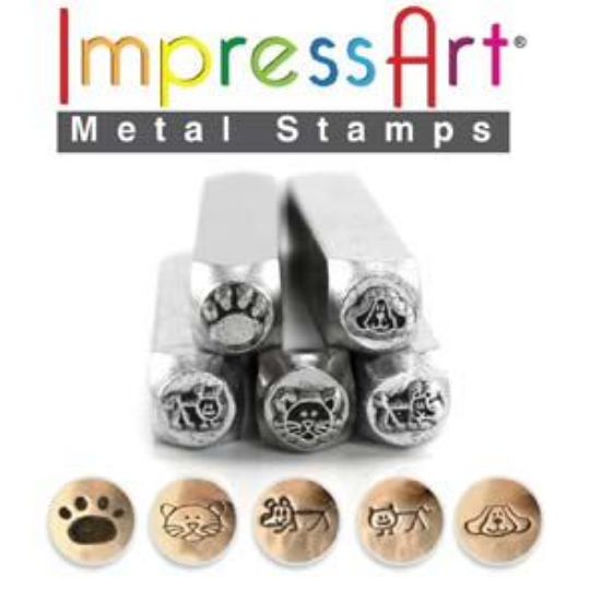 Picture of ImpressArt Stamp Dogs and Cats 6mm. Sold per 5 pieces