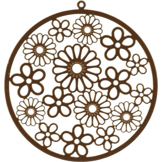 Picture of Filigree Flower 55mm Brown x1