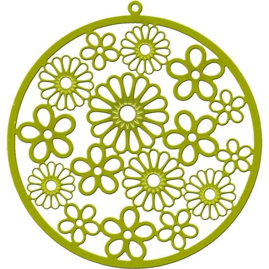 Picture of Filigree Flower 55mm Lime x1