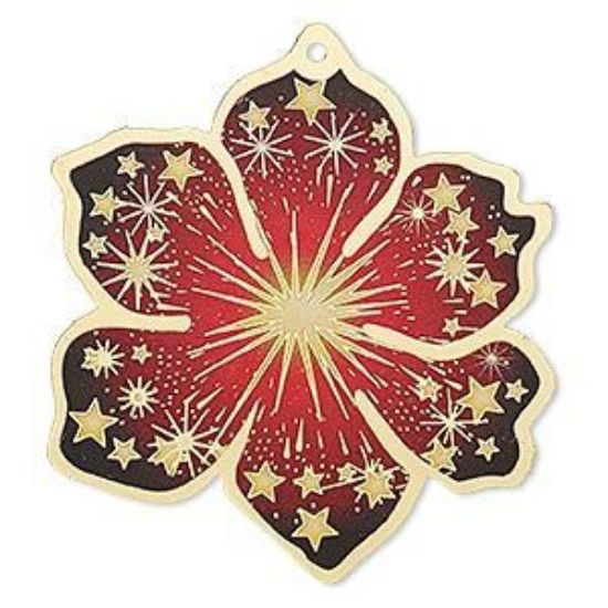 Picture of Pendant Floral Design 49x46mm Gold Tone x1