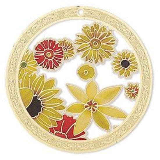 Picture of Pendant Floral Design 45mm Gold Tone x1
