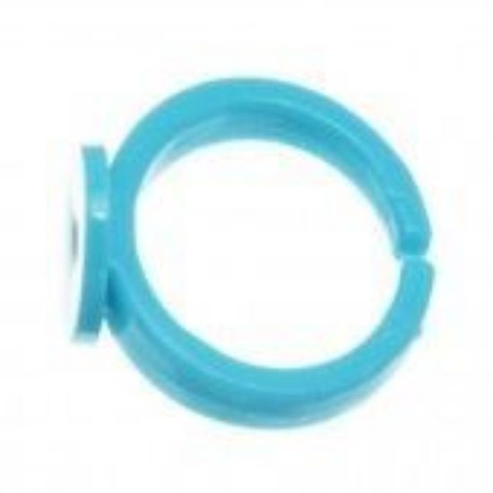Picture of Acrylic Ring flat pad 9mm round Blue x5