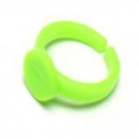Picture of Ring onderdeel voor kinderen, groen, 14mm met 9mm rond plakvlak, aanpasbaar.