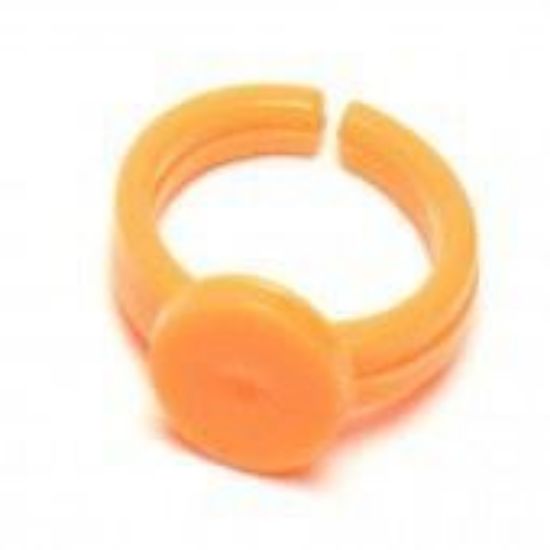Picture of Acrylic Ring flat pad 9mm round Orange x5