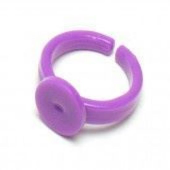 Picture of Acrylic Ring flat pad 9mm round Purple x5