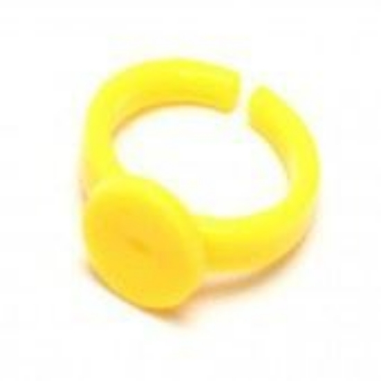 Picture of Ring base Acrylic 9mm glue pad Yellow x5