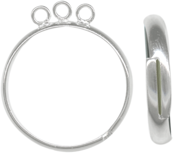 Picture of Ring basis Verzilverd met 3 oogjes x12