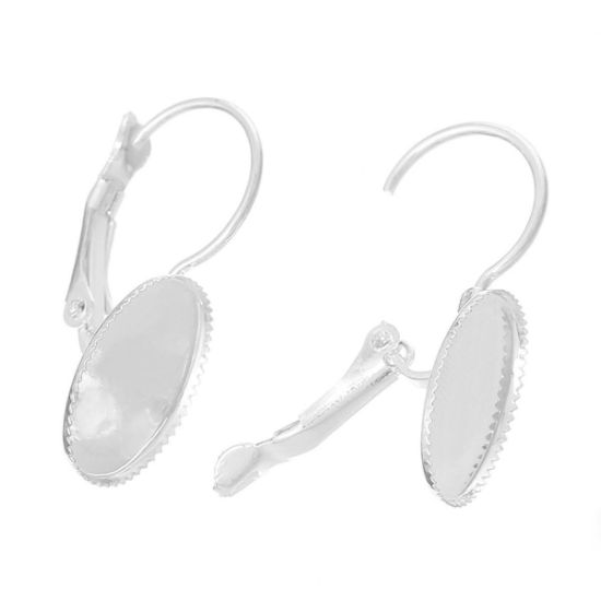 Picture of Earwire leverback setting 14x10mm oval Silver x10