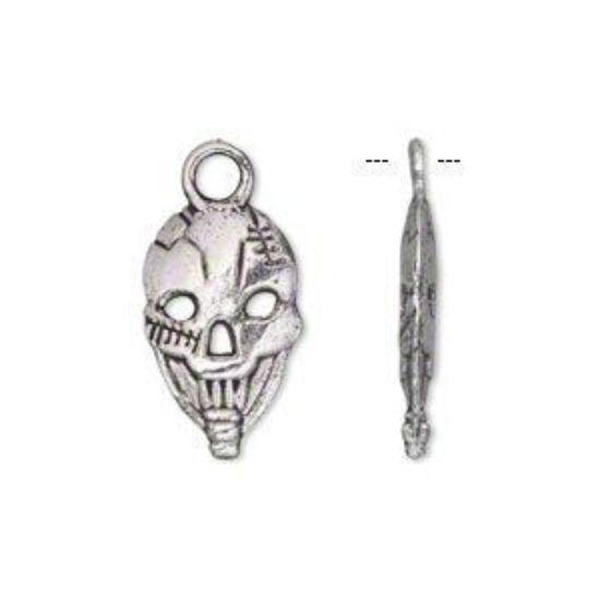 Picture of Charm Skull 18x11mm Antique Silver x5