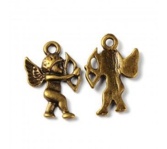 Picture of Charm Cupid 22x14mm Bronze x10