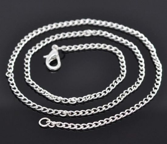 Picture of Jasseron Chain Necklace 3x2mm Silver x46cm